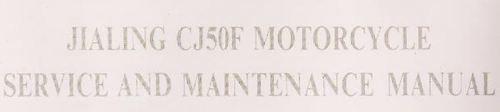 Product picture Jialing CJ50F Owners Manual